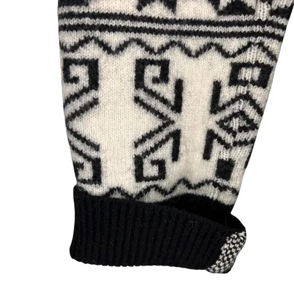 Veronica Beard Wool Sweater Jacket Shawl Collar Belt Aztec Tribal Jacquard Large - Picture 11 of 16